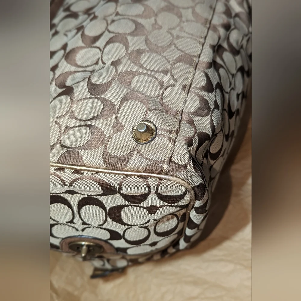 Coach Signature Bronze Boston Bag - Picture 9 of 13